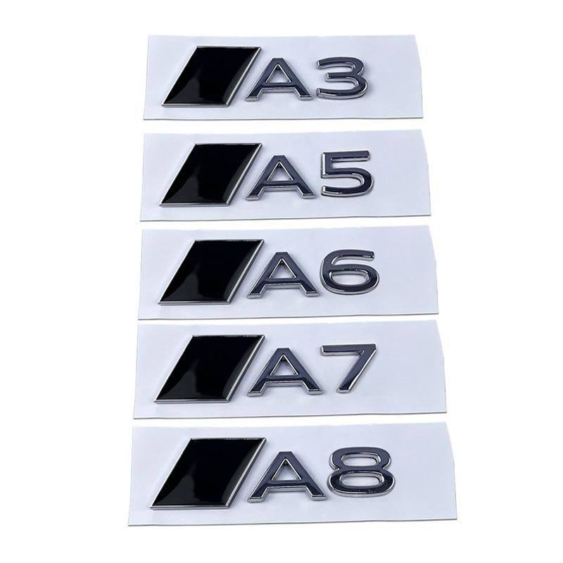New Metal Car Trunk Emblem for S A3 A5 A6 A7 A8 Letter Stickers Rear Badge Body Side Decal Refitting Decoration Accessories