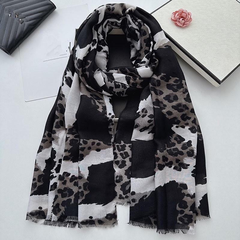 

Women s Sexy Leopard Print Scarf Soft Viscose Blend Breathable & Warm, Vintage Style, Machine Washable, Perfect for Casual Out