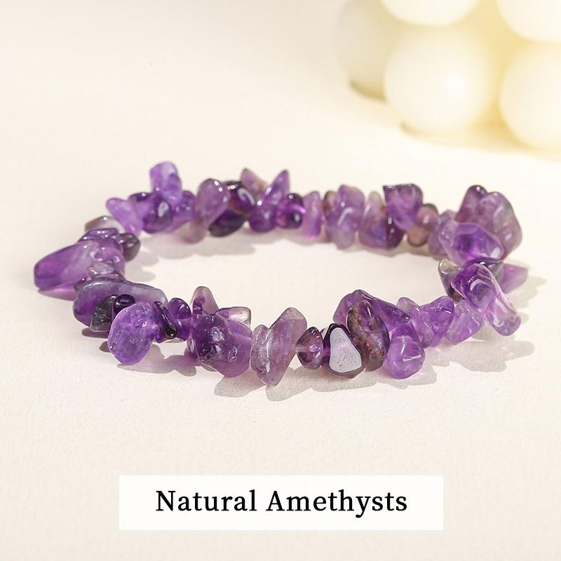 JD Natural Crystal Stone Seven Chakra Irregular Energy Bracelet Women Men Healing Amethyst Fluorite Chip Strand Bracelet Gift