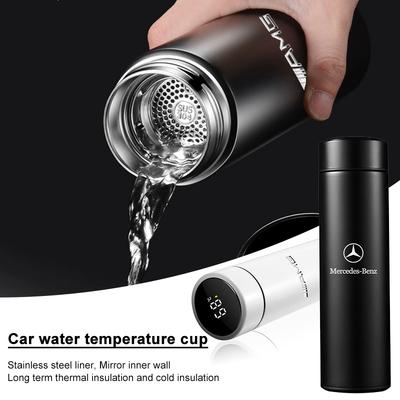Bil Smart Termosflaska Med Temperaturvisning Kaffekopp För Mercedes Benz AMG A C E GLC GLA GLE GLB Klass W177 W205 W212 W213 X253 X156 W166 X247