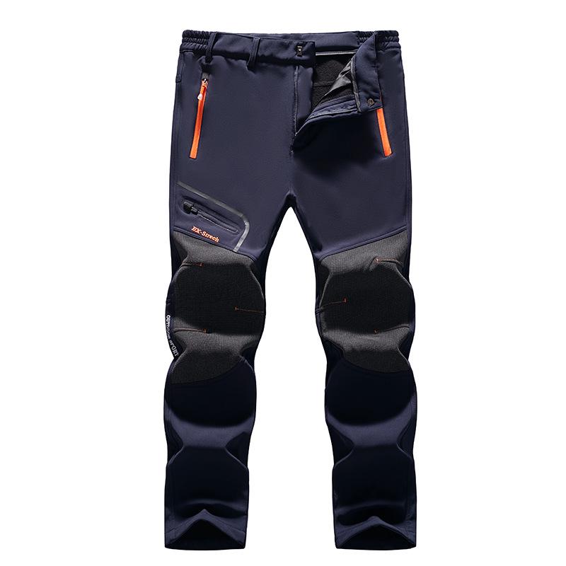 Men's Waterproof, Windproof, Fleece-Lined Ski Pants: Autumn/Winter, Loose Fit, Multi-Pocket, Workwear Style.