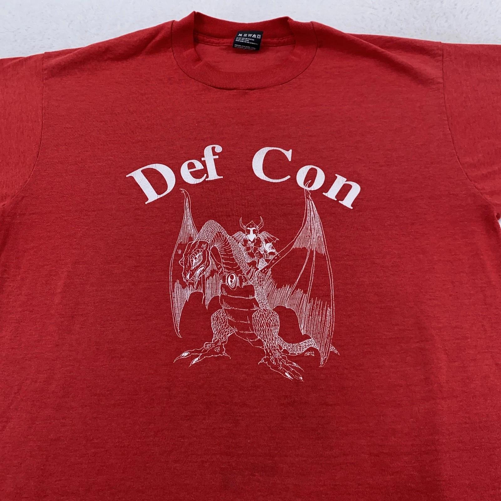 

Vintage Def Con Shirt M/L Computer Hacker Convention Dragon Tee 90s Gaming RPG S