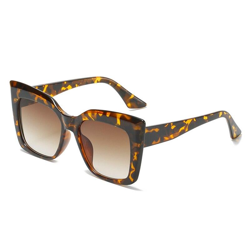 Fashion Oversized Cat Eye Sunglasses Women Fashion Colorful Leopard Eyewear Shades UV400 Men Square Gradient Sun Glasses