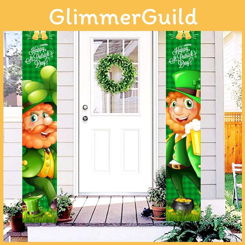 St. Patrick's Day Festive Decor-durable Door Curtain-irish Green Banner