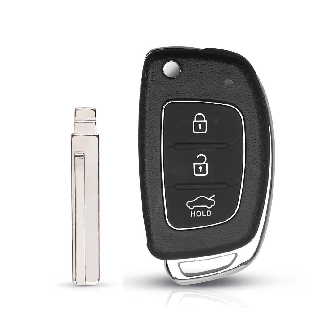 3 Button Folding Flip Remote Key Shell Car Key Case For Hyundai Solaris Ix35 Ix45 Series Auto Key Blanks Case Fob Uncut