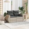 VidaXL Garden Sofa 2 Seater and Cushions, Seat with Cover, Outdoor Patio Balcony Terrace Furniture, Light Grey 366197