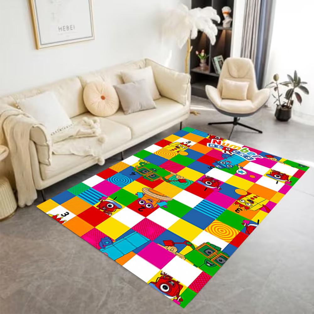 Tappeto Avventura Blocchi Numerici Adatto per Camere dei Bambini Arredare stanza Soggiorni Studio Tappeto Antiscivolo Ufficio Decorazione Casa
