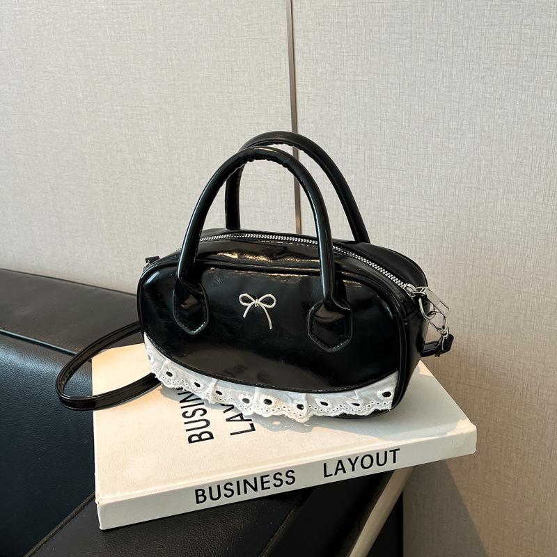 Летняя нишевая универсальная милая кружевная белая портативная сумка для боулинга женская новая сумка-мессенджер