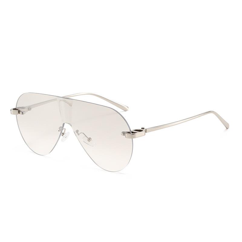 

Unisex Frameless Pilot Sunglasses With Uv400 Protection For Outdoor Activities And Fashion Style White