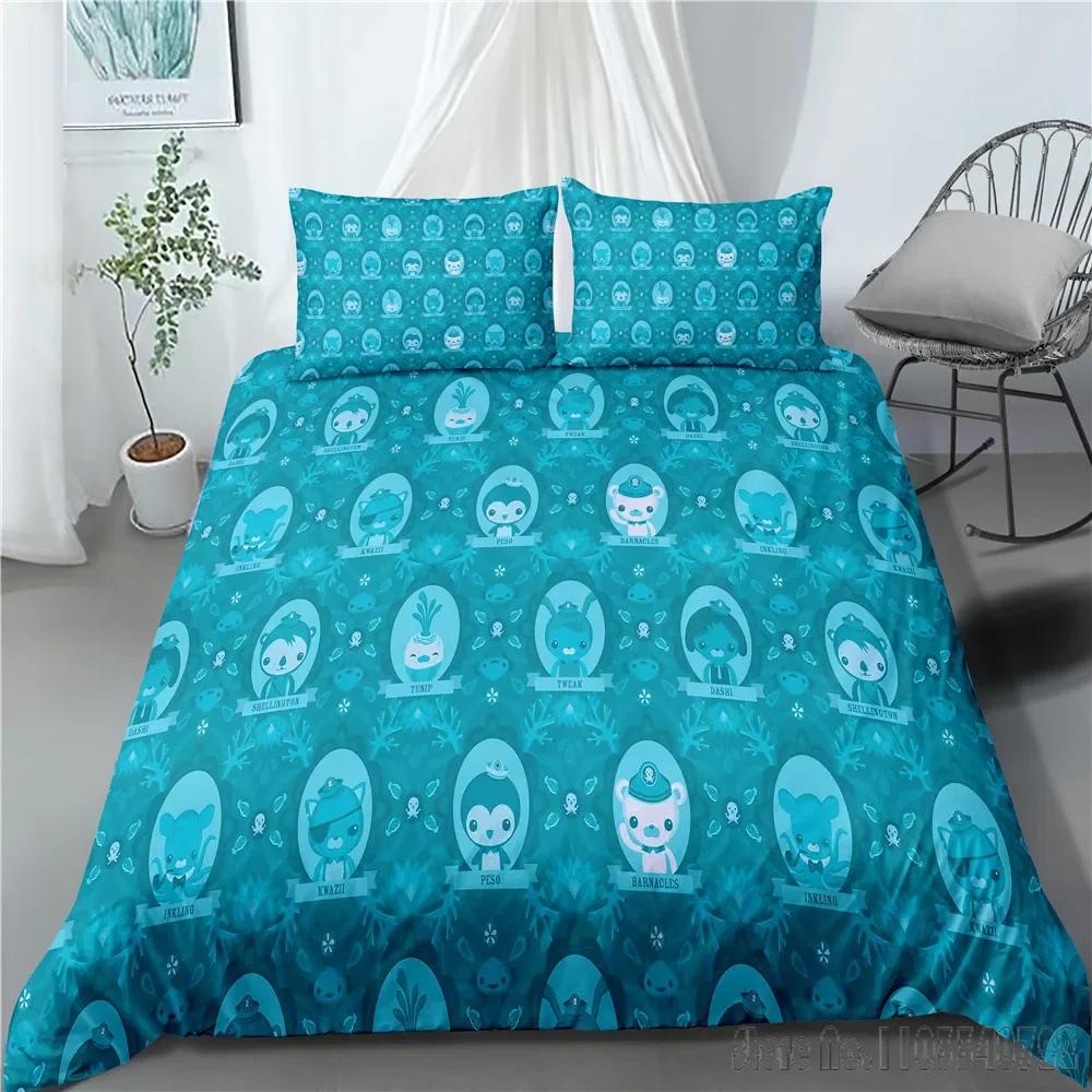 The Octonauts Cartoon 3D Duvet Cover Set HD Comforter Cover for Kids Bedding Sets Bedclothes Bedroom Decor