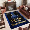 Inter Milan Personalized Text Area Rug Suitable for Playrooms Kitchen Balcony Foyer Antislip Carpet Decorate Offices Best for Christmas