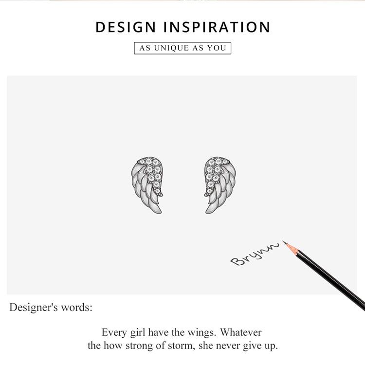 BAMOER Cercei tip cu aripi de epocă orbitori din argint 925 pentru femei Bijuterii fine