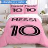 Messi's Pink  3pcs Bedding,Including 1pc Duvet Cover And 2pcs Pillowcases Perfect for Christmas,Ideal for Bedroom, Dormitory