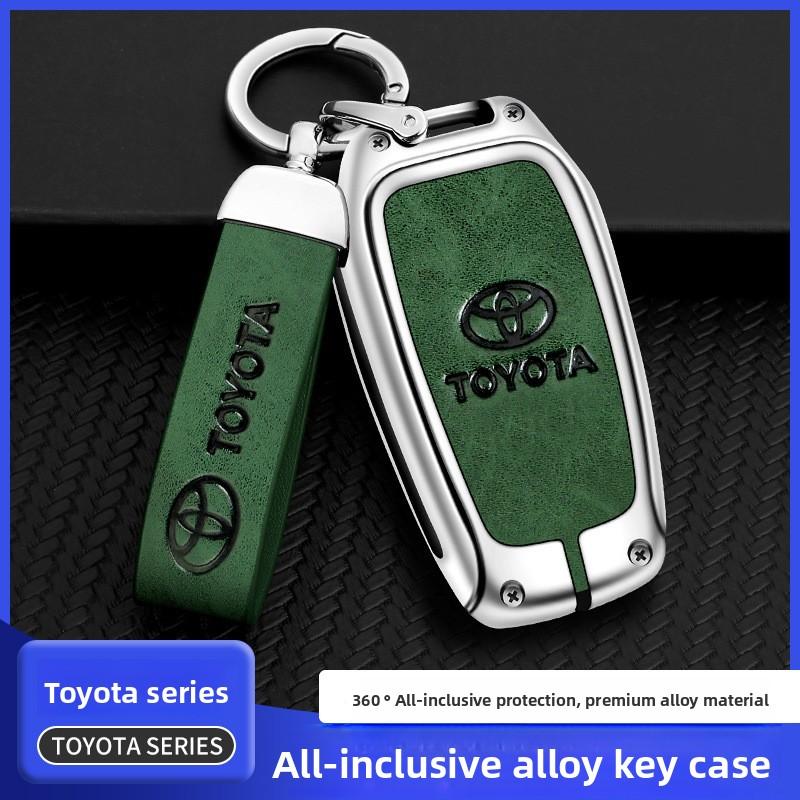 New Zinc Alloy Leather Car Key Case Cover Shell For Toyota CHR Hilux Fortuner Land Cruiser 200 Camry Corolla Crown RAV4 Highland HO8