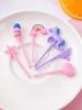 Unicorn Mini Food Fruit Fork Set Kid Cute Bento Box Decor Dessert Forks Cartoon Toothpick Cake Dessert Party Supply Random Color