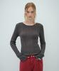 Obeodyupeulleeo Mohair Rib Knit Top_Charcoal