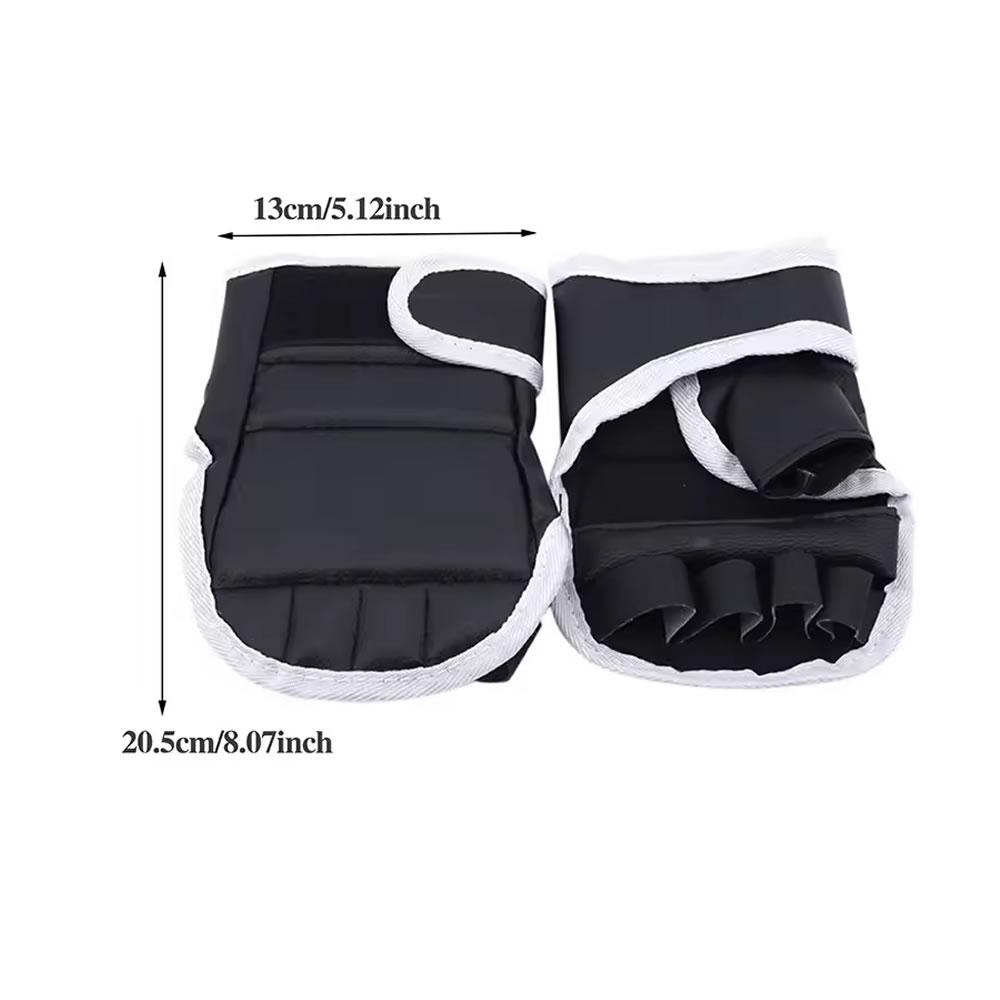 1 Pair of Black Half Finger Boxing Gloves PU Leather Karate Muay Thai Training and Exercise Gloves Children's Boxing Gloves
