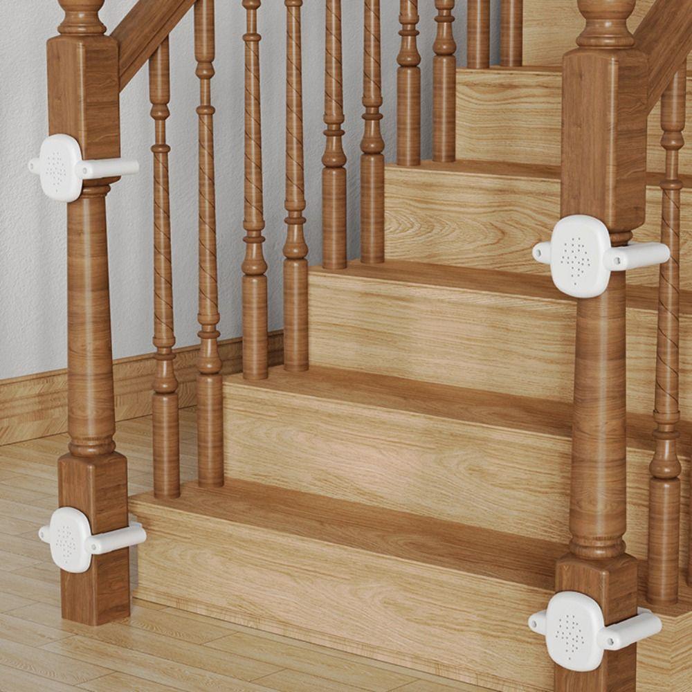 Kit de Montagem de Corrimão de Escada de 2 Peças em ABS Base de Montagem de Corrimão de Porta Compatível com Pilares Redondos/Quadrados de 2-3,5 polegadas