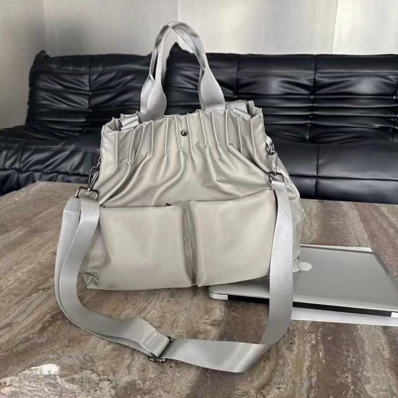 Korean Style Water Bucket Tote Bag Large Capacity Nylon Shoulder Crossbody With Dual Exterior Pockets Women