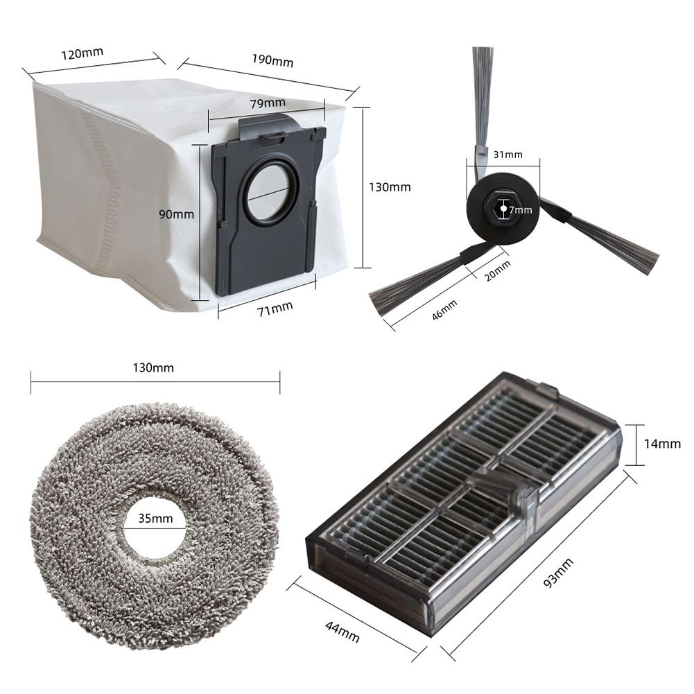 1 Set For MOVA P10 Pro For Ultra Filter Mop Cloth  Bag Side Brush Kit Vacuum Cleaner Accessories Spare To Repalce