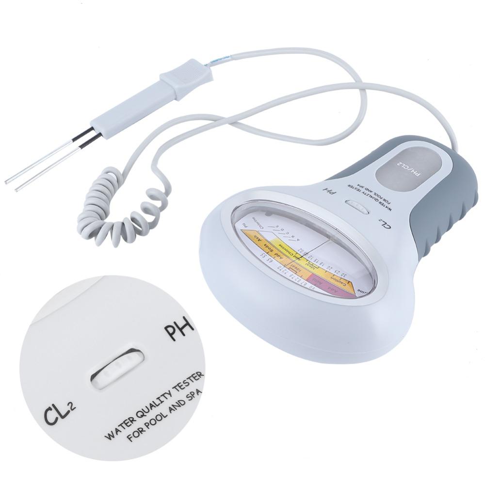 Plastic Water Quality Tester 2-in-1 PH Level Meter Durable Spa Water Analyzer
