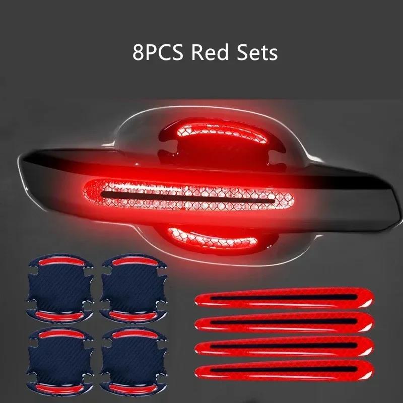 4/8PCS Car Door Handle Reflective Sticker Protection Sticker Door Handle Paint Surface Anti-scratch Reflective Sticker Interior Mirrors 6