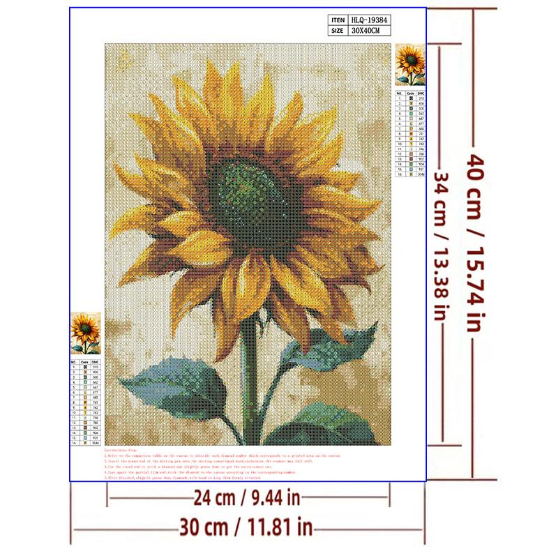 5d DIY Diamond Painting Cross Stitch Sunflower Handicrafts Diamond Embroidery Mosaic Plants Flowers Full Round Drill Home Decor