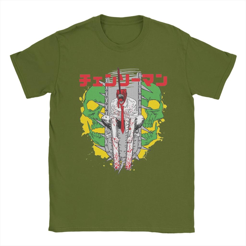 Funny Denji Anime Cartoon Manga T-Shirt Men Cotton Short Sleeve Chainsaw Man O-neck Summer TopsTops
