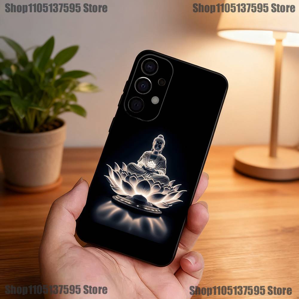 Buddha Art Pattern Phone Case For Samsung S25,S24,S21,S22,S23,S30,Ultra,S20,Plus,Fe,Lite,5G Black Cover