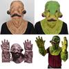 Halloweenská strašidelná maska zelené ryby s drápy pro cosplay a kostýmové večírky