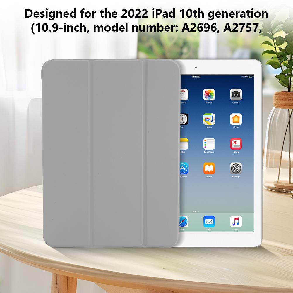Case for iPad 10th Generation 10.9 Inch 2025 Auto Sleep/Wake Protective Smart Cover with Soft Silicone Back with Stand