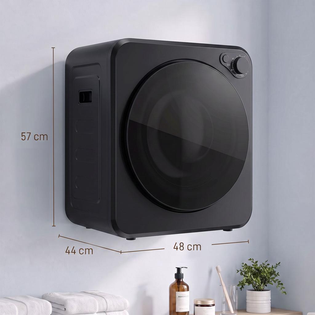 Vented Tumble Dryer Front Load Laundry Dryer 2 Power Modes Black
