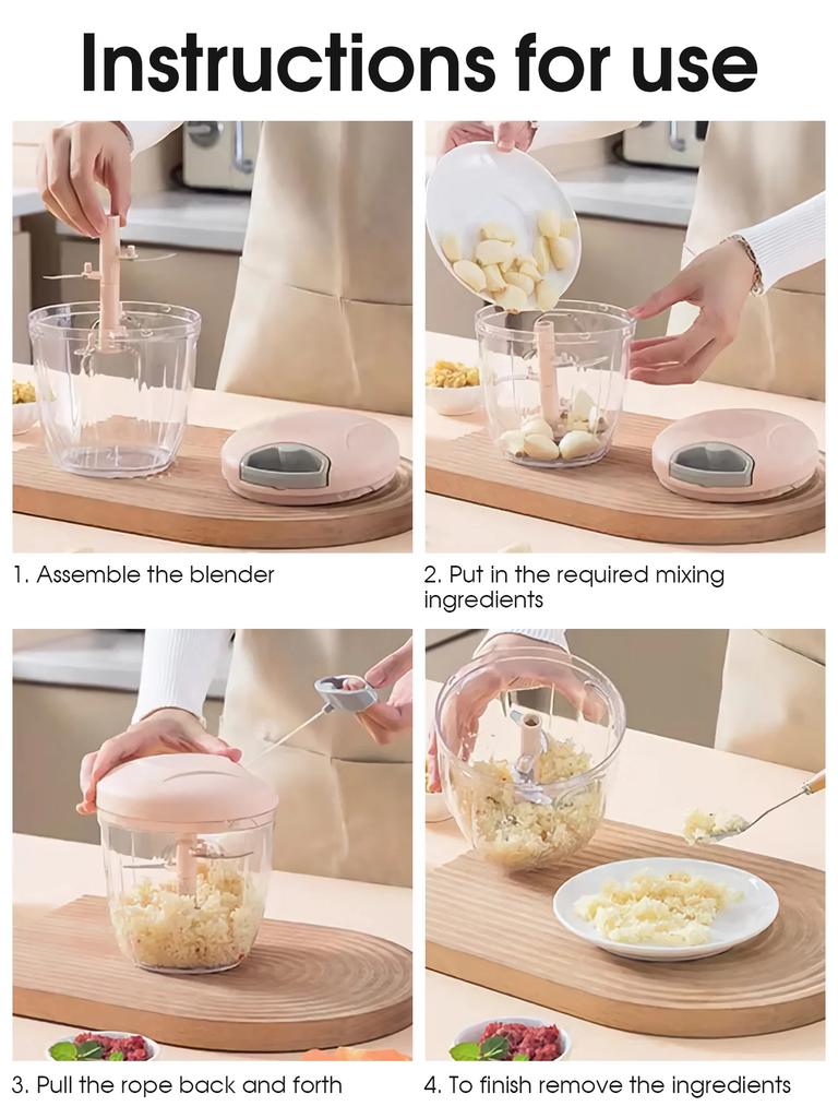 900ml Extra Large Capacity Hand-Pulled Garlic Grinder/Vegetable Chopper/Kitchen Meat Grinder/potato ricer-Kitchen Utensils