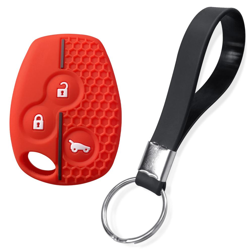 For Renault Logan Duster Clio Lll Traffic For Nissan Terrano Almera 2-Button Silicone Car Key Case Cap Cover Keychain Fob Shell