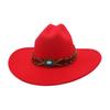 French Flat-Brimmed Top Hat Western Cowboy Hat Hot-Selling High-End Ethnic Style Travel Sunshade Woolen Jazz Hat