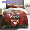 Torino F.C Bedding Quilt Set Quilt Cover Pillowcase Home Decoration Birthday Gift (1 * Duvet Cover + 2 * Pillowcase, Without Core)