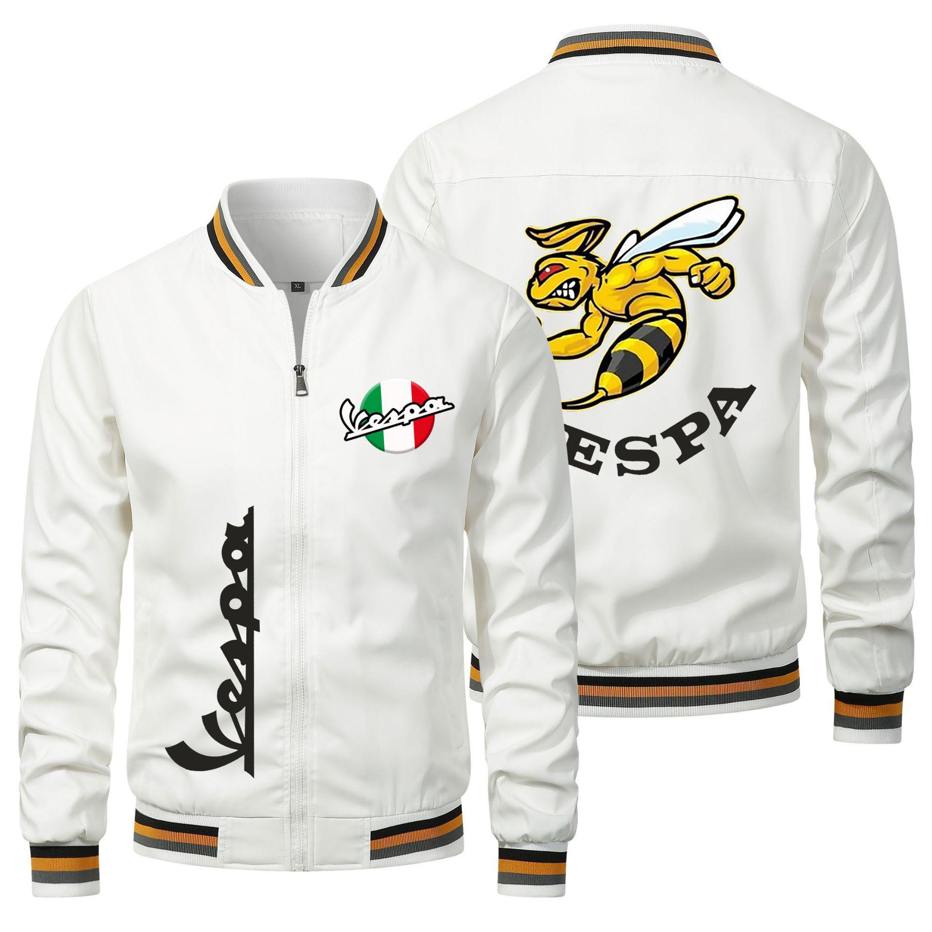 

Men s Spring 2025 Lightweight Motorcycle Baseball Jacket with Car Logo 5XL (EU) білий
