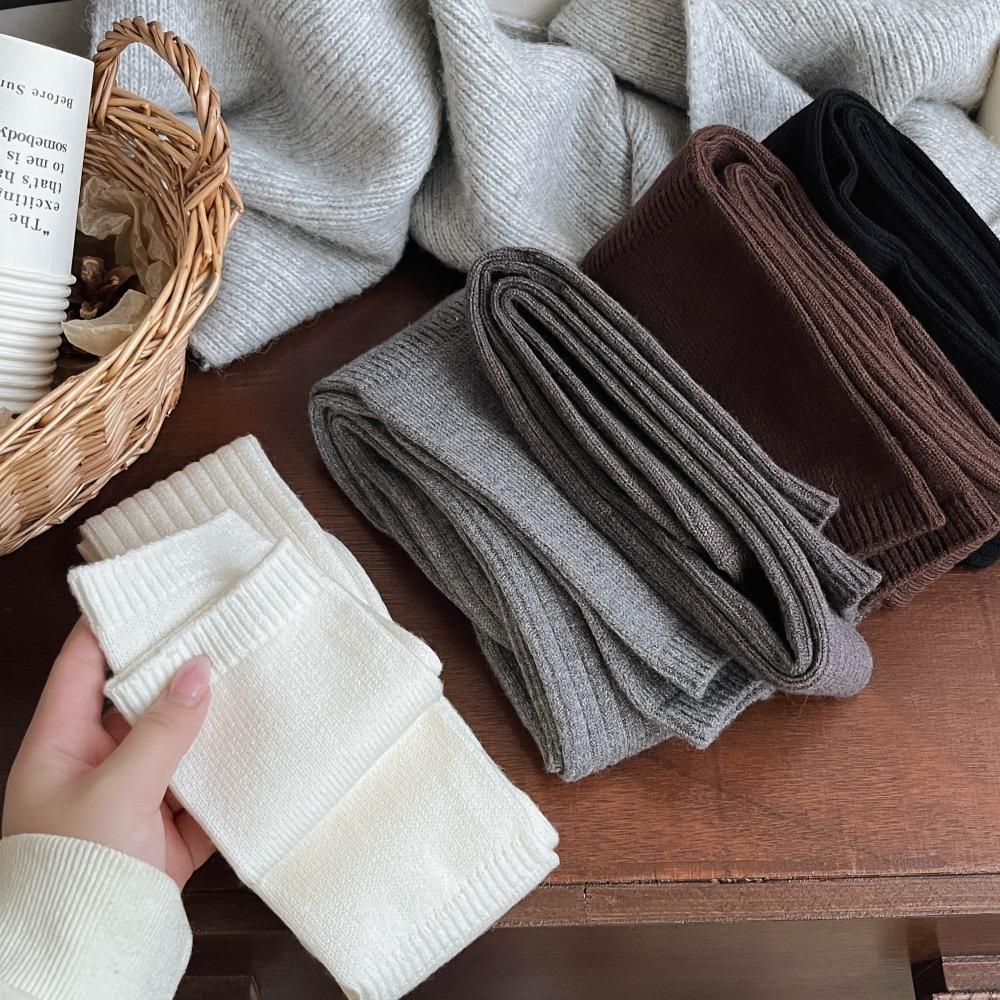 Stockings Women'S Autumn And Winter Stacked Knee Socks With Boots Autumn And Winter Maillard Black Extended Warm Knee Pads Thigh Socks