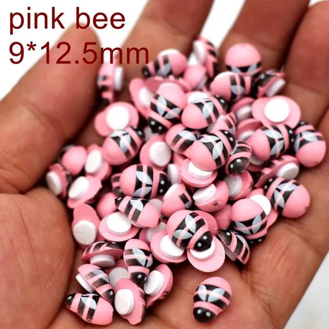 New MINI Wood Bee Ladybug Colorful with Glue Home Refrigerator Wall Decoration DIY Handmade Child Gift Party Accessories 50/100p