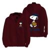 Snoopy Print Unisex Zip-Up Hoodie - Warm & Loose for Autumn/Winter