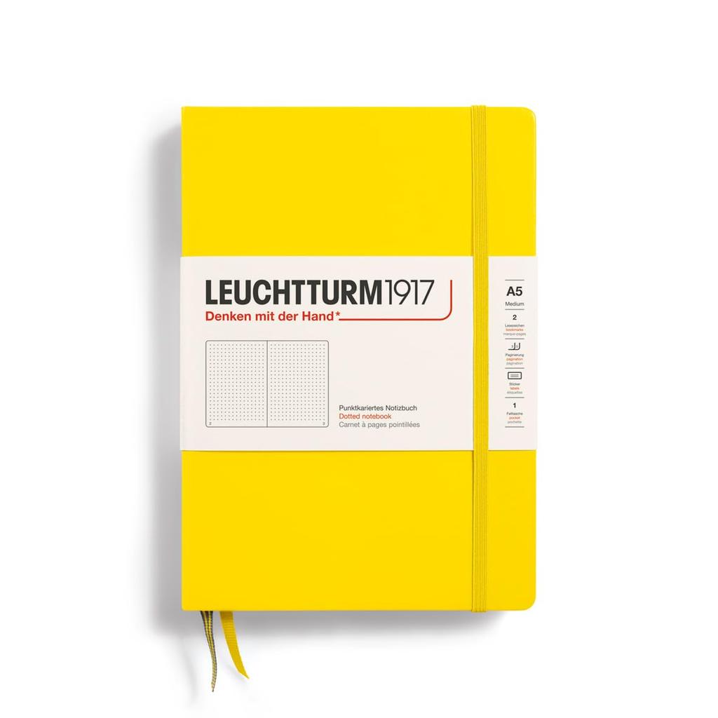 Leuchtturm A5 Notebook, Dotted Grid, Lemon, 344800, Officially Imported