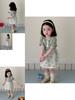 Stylish Korean Toddler Girls Summer Outfit Soft Cotton Short Sleeve T-shirt And Skirt Set