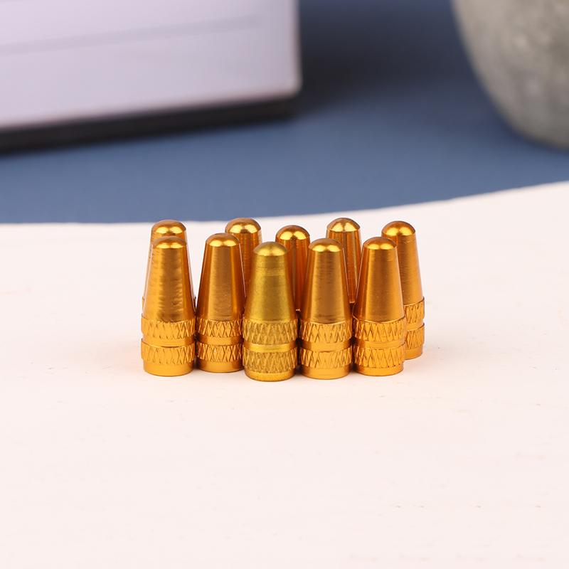 10pcs Aluminum Alloy Tire Prest Valve Cap Road Bike Covered Protector Road Tyre Dustproof Bike Presta Valve Valve Stems 1