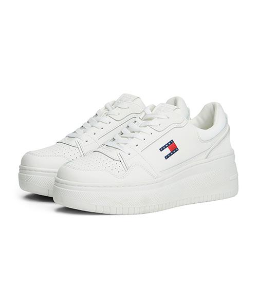 Tommy Jeans Meg Platform Leather Sneakers - White (T52G0Arsc55Jt1Ybl)