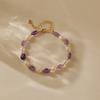 Freshwater Pearl Purple Natural Stone Elegant Women Bracelet