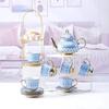 Titanium Plated Coffee Pot Cup Plate Ceramic Coffee Cup Tea Pot Set