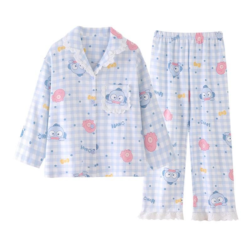 100% Cotton Girls Long Sleeve Pajama Set Princess Style Sleepwear Kids Ages 8 Comfortable Home Outfit