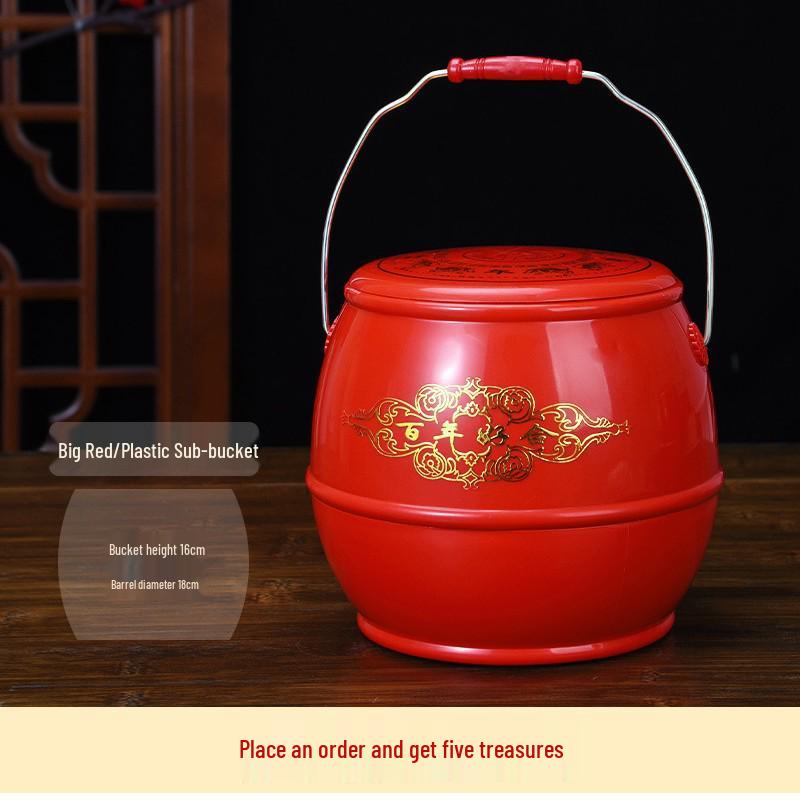 Chinese Wedding Ceremony Plastic Dowry Bucket Bag