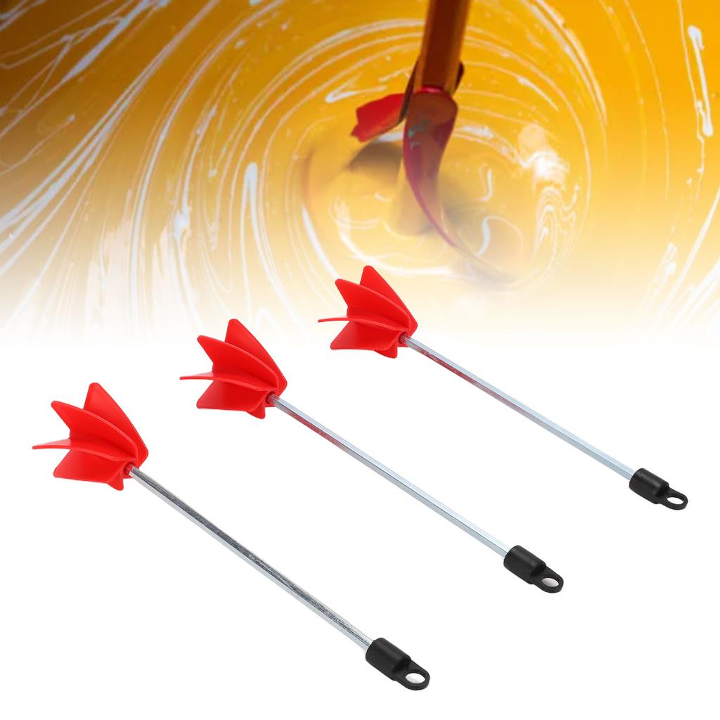 3Pcs Drill Paint Stirrer Spiral Mixer Attachment for Concrete Resin Silicone Paddle 11.4in