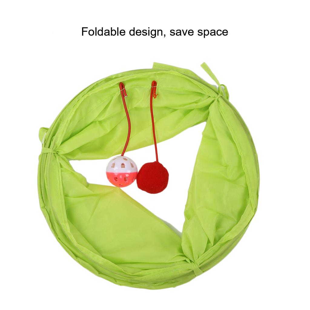 Cat Tunnel Foldable Polyester Interactive Tunnel Toy with Hanging   for Cats Rabbits Puppies